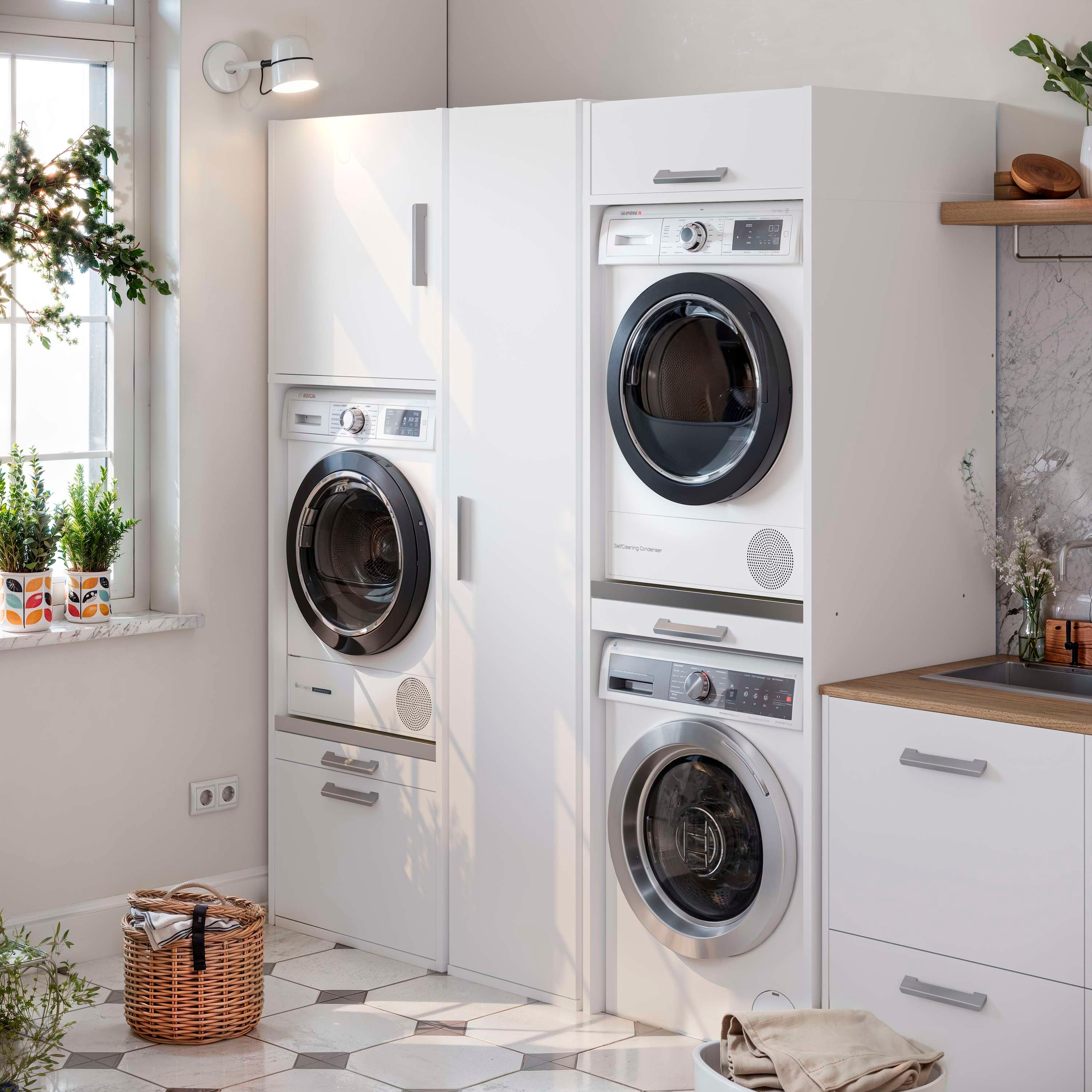 Mueble armario para lavandería T-BATH 43,5x208 cm blanco esp.22 mm - 5