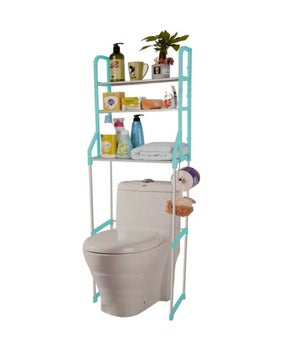 HOOBRO Scaffale Sopra WC A 3 Ripiani In Marrone Vintage E Nero, 63x24x163 Cm, Portasciugamani E Carta Igienica