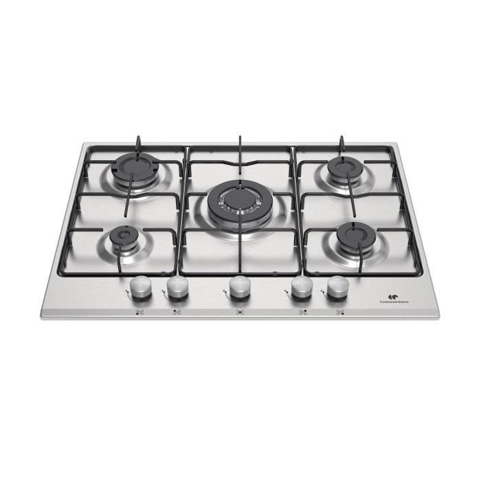 Piano Cuisson Gaz, 5 Bruleurs Dont Un Triple Couronne , Allumage 1 Main Table Et Four Four Gaz Catalyse Grill Electrique Noir Matt