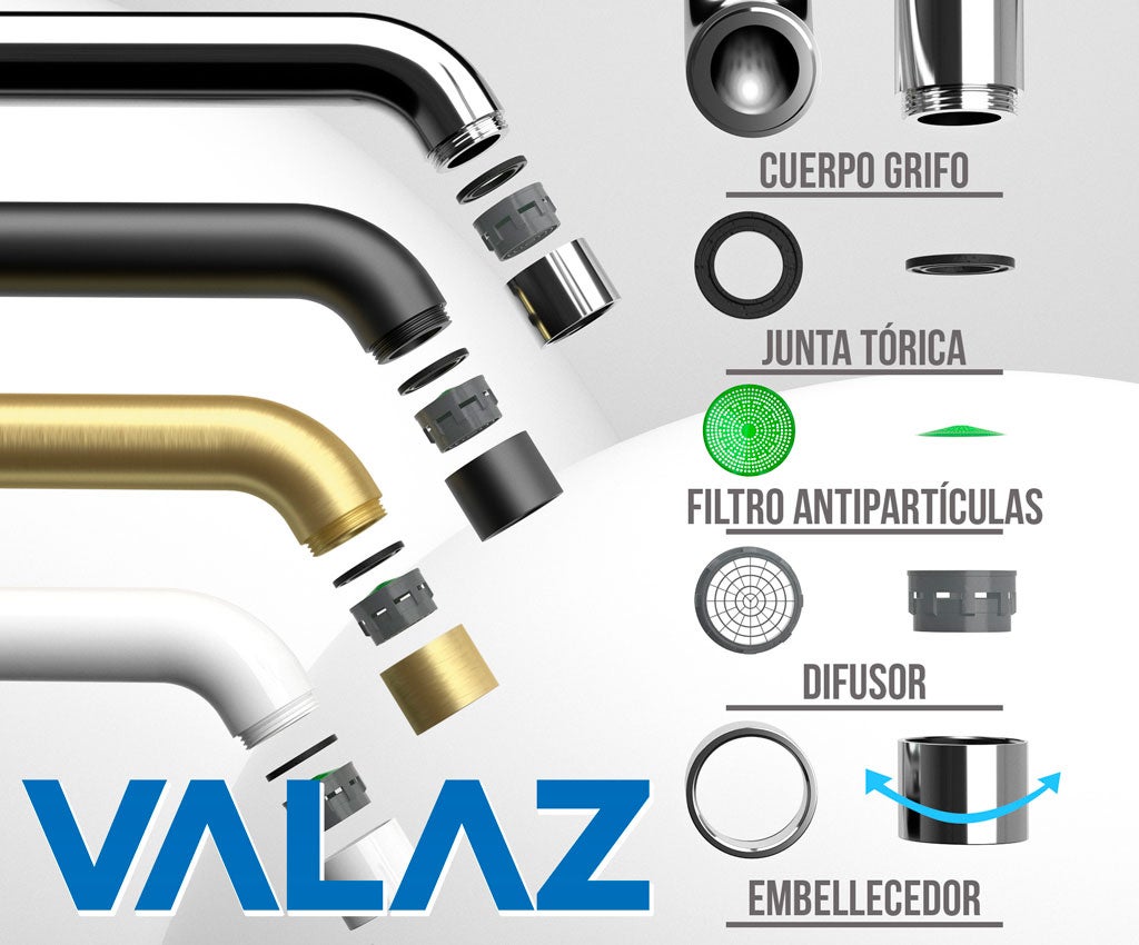 Valaz Rubinetto monocomando per bidet tondo in oro spazzolato - Serie Jabalon - 4