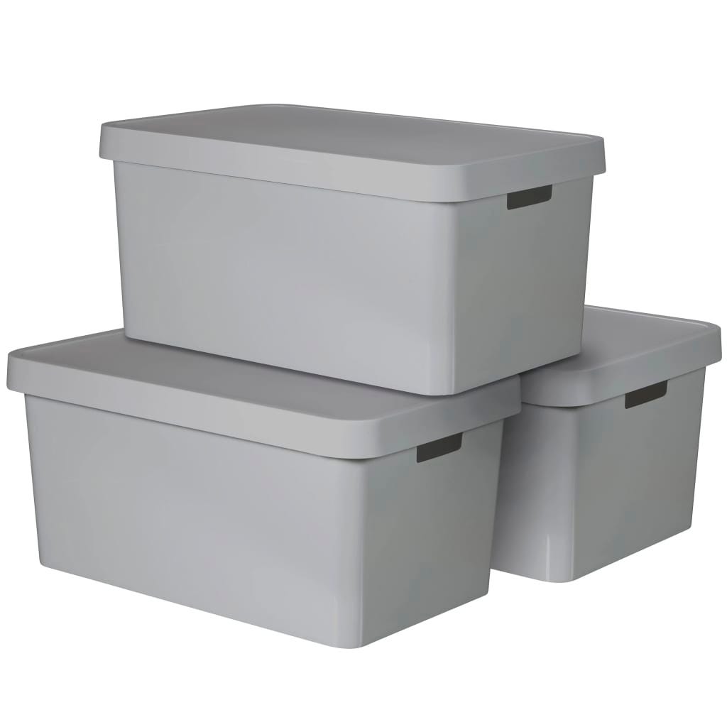 Boites Rangement Boîte de rangement Infinity avec couvercle 3pcs 45L Gris 240659 Curver ...