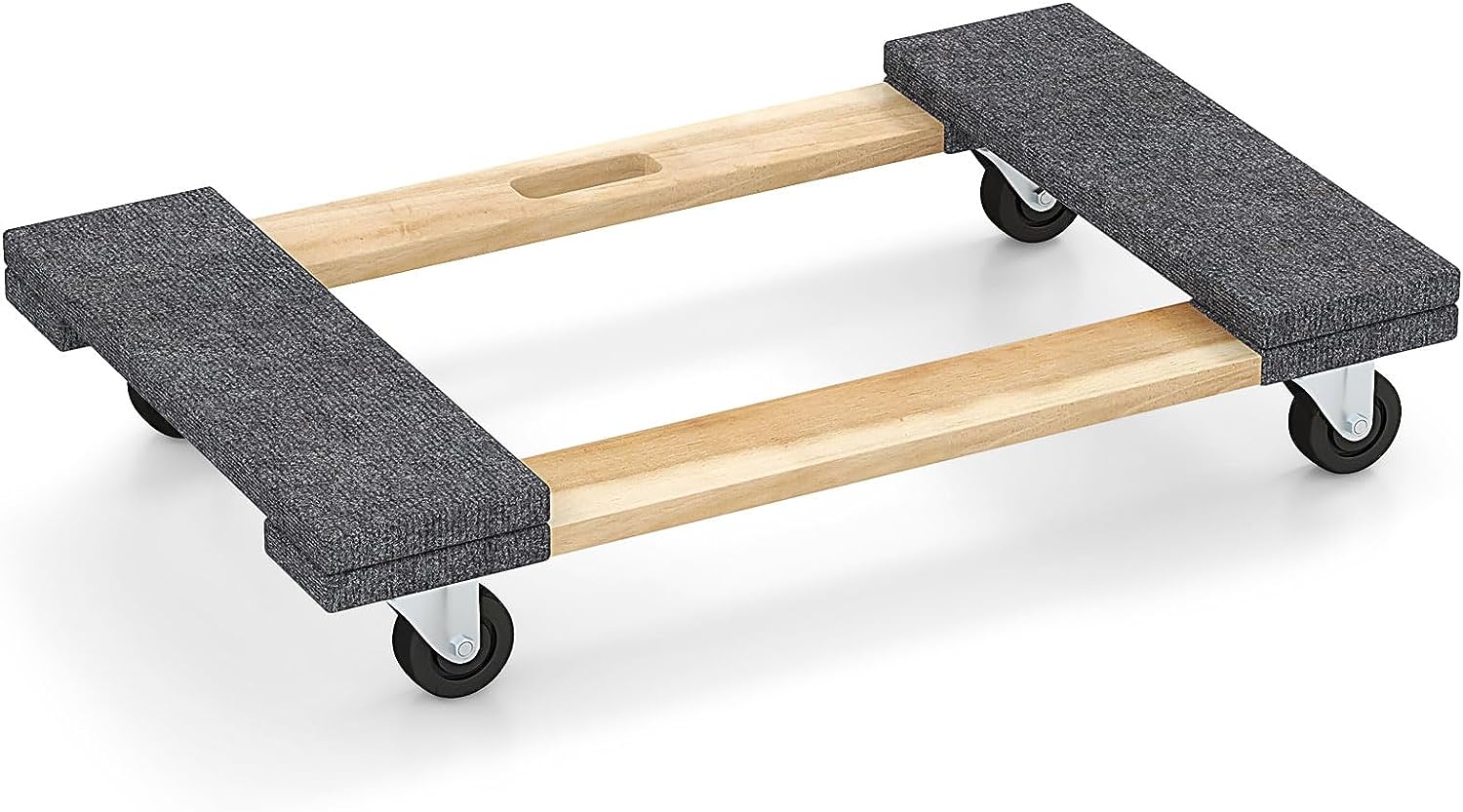 Carrello Trasporto Legno Di Acacia COSTWAY - Capacità 450 Kg, 77x47 Cm, Con Ruote Piroettanti - Foto 2