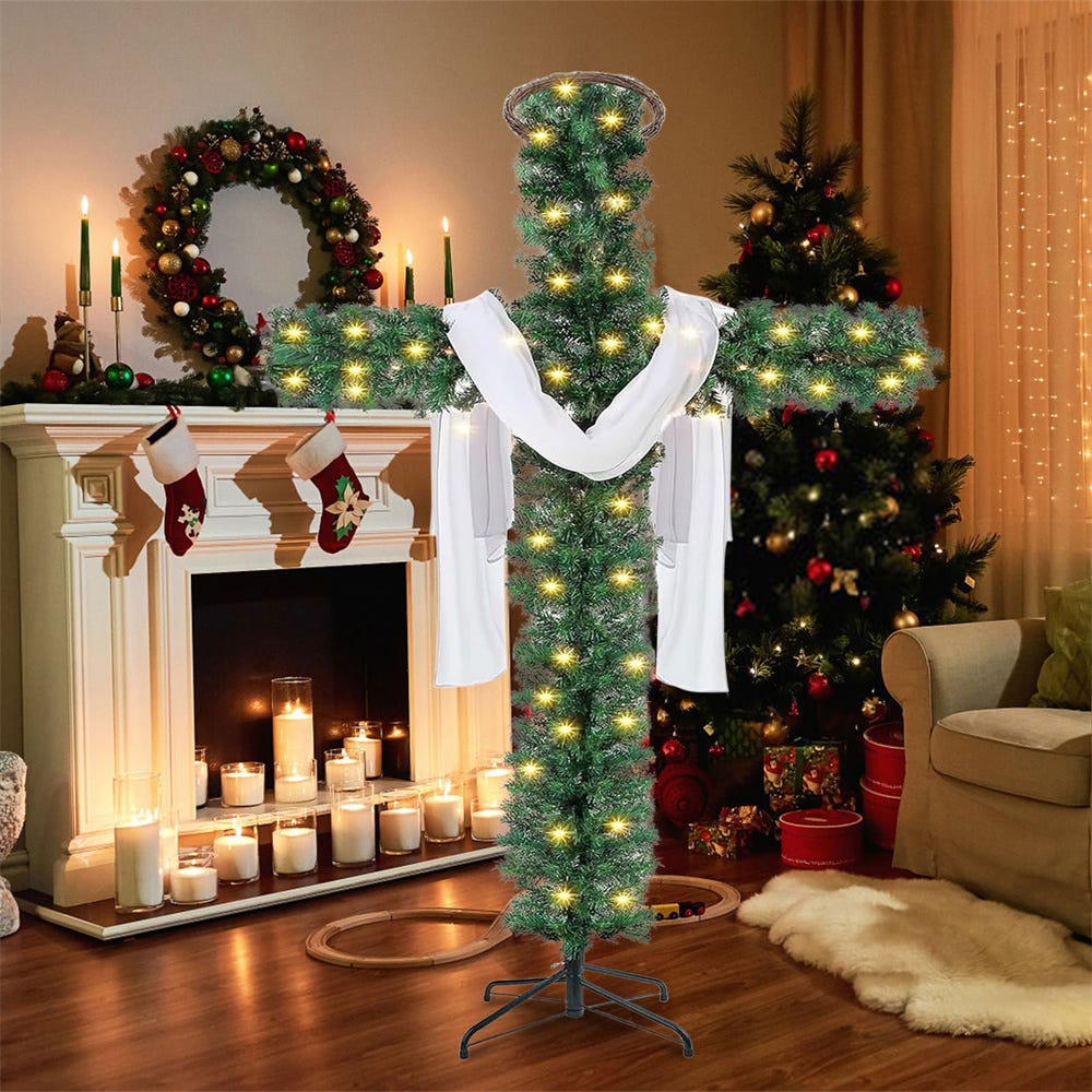 Albero di Natale artificiale, decorazione per feste pieghevole Albero di Natale artificiale, decorazione per feste pieghevole
