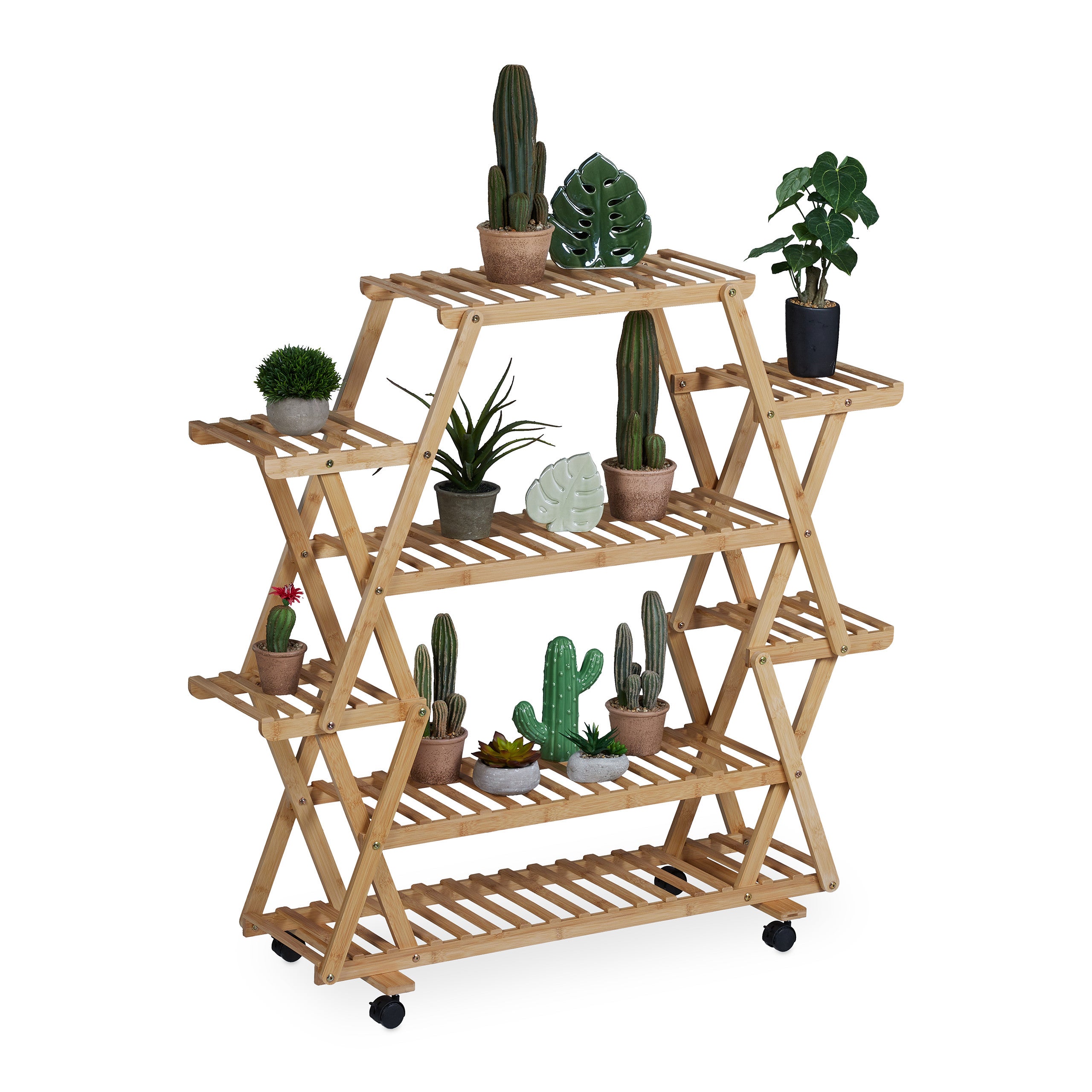 Estantería Para Plantas OUTSUNNY Madera De Abeto Madera Natural