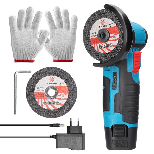 Mini 19500 rpm 12 V profesional con 1 batería, mini amoladora angular con batería de 76 mm para cortar, pulir y lijar, amoladora angular, corte