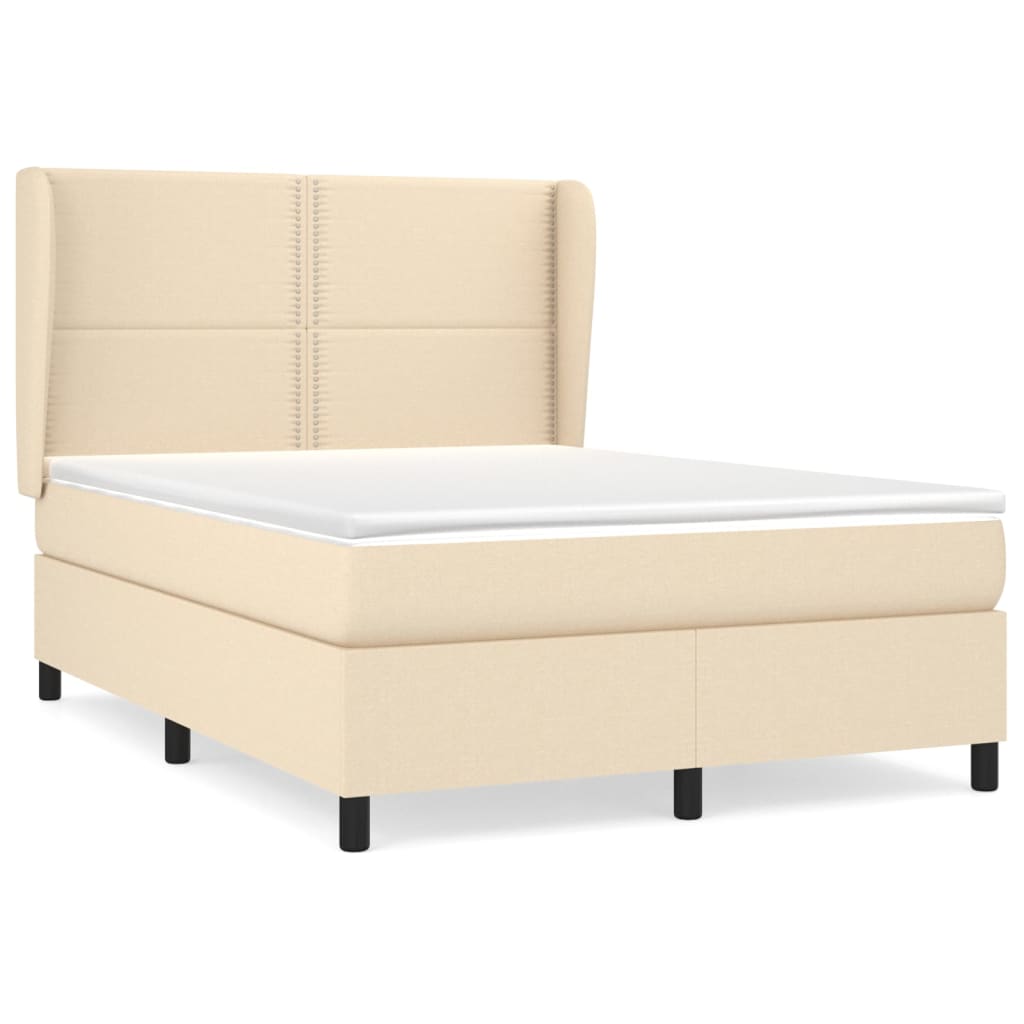Cama box spring con colchón tela color crema 140x200 cm | Leroy Merlin