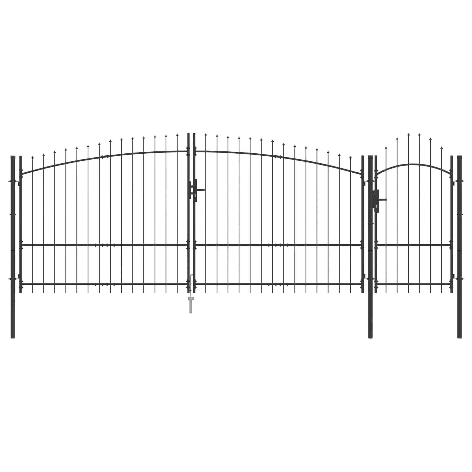 Vidaxl Puerta De Jardín Con Cerradura Woerden 175 X 400 Cm Acero Gris , Leroy Merlin