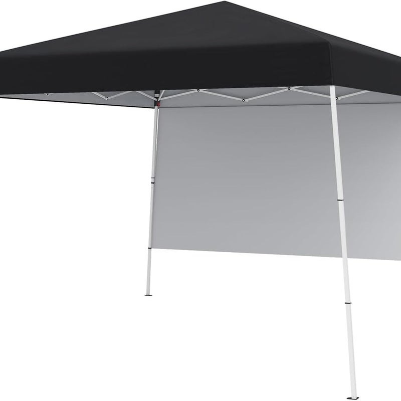 Składana Altana Ogrodowa 3 x 3 m, Daszek z Boczną Ścianką, Torba Transportowa, 4 Kołki, Wodoodporny Namiot Ogrodowy na Imprezy/Kemping (Czarny)