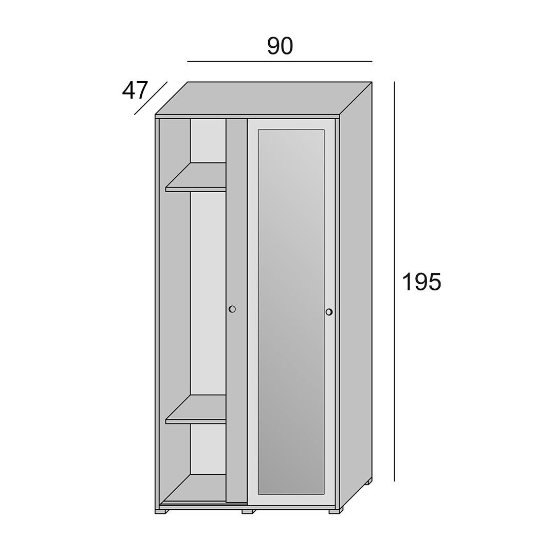 Armoire polyvalente avec tube de suspension blanc avec portes coulissantes - 3