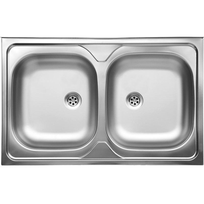 Zlewozmywak Kuchinox 50 stalowy dwukomorowy nakładany 50x80 cm 1 szt.