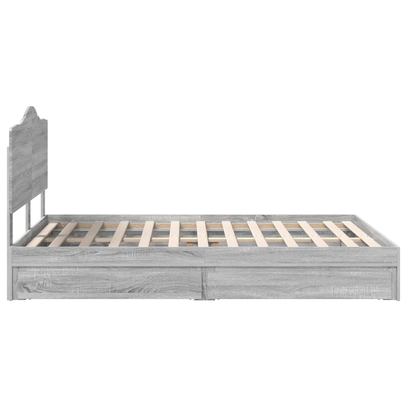 Lit de rangement gris 140 x 200 cm en panneau de bois - 9