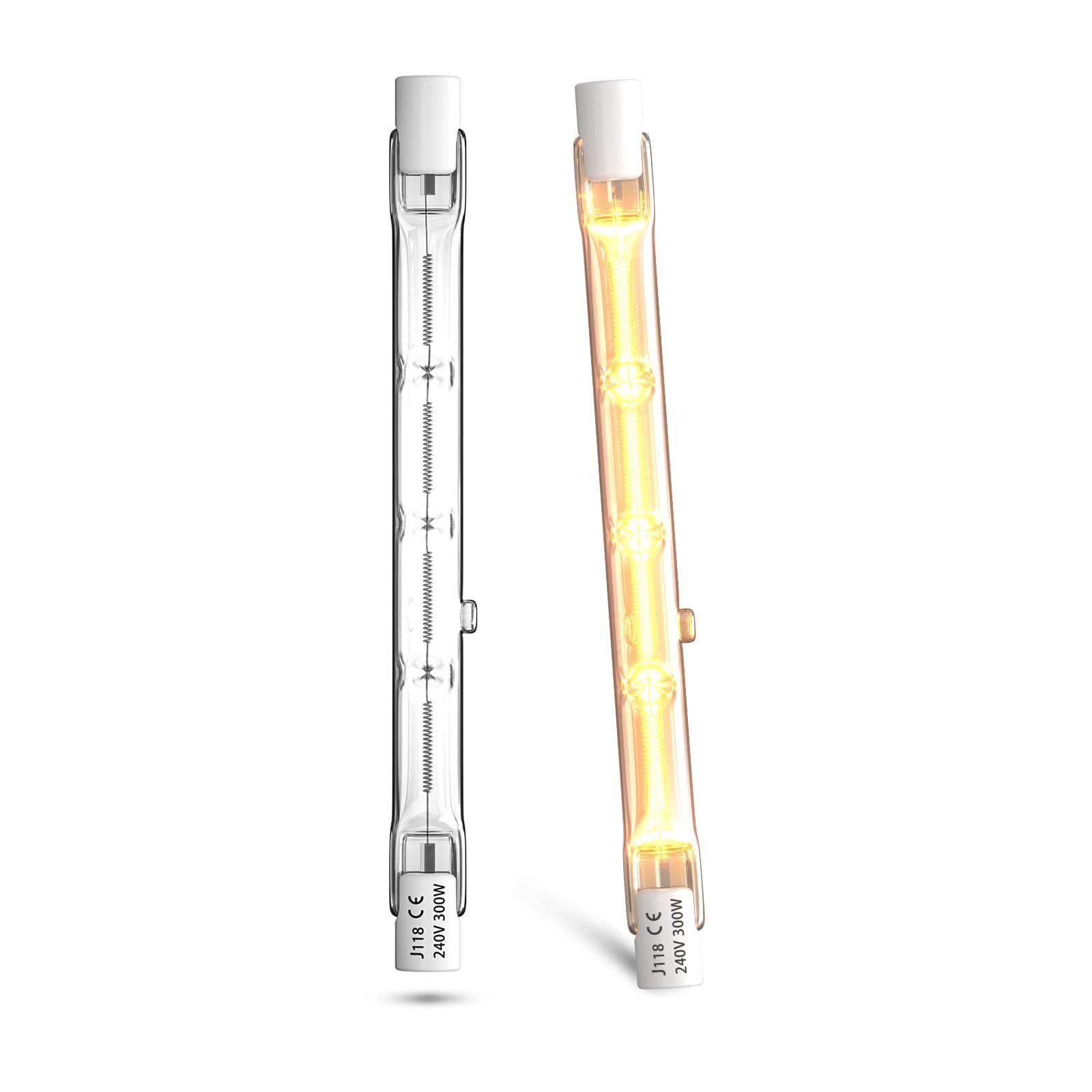 Ściemnialna żarówka halogenowa ciepła biel 2800K r7s liniowy reflektor ołówkowy 5900lm AC220-240V do oświetlenia domu, pracy (2 szt.)