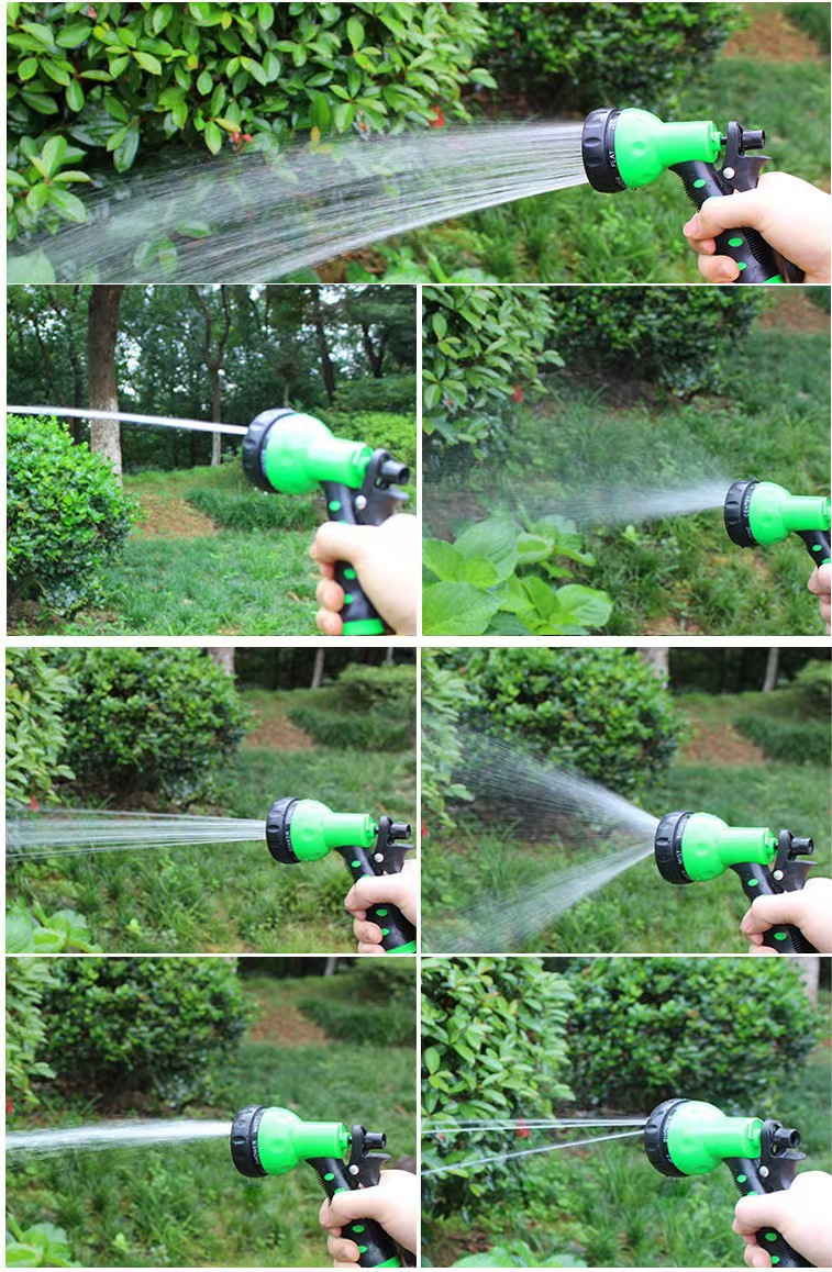 Tuyau d'arrosage extensible en spirale, tuyau d'arrosage flexible en EVA de 15 m avec adaptateur 3/4