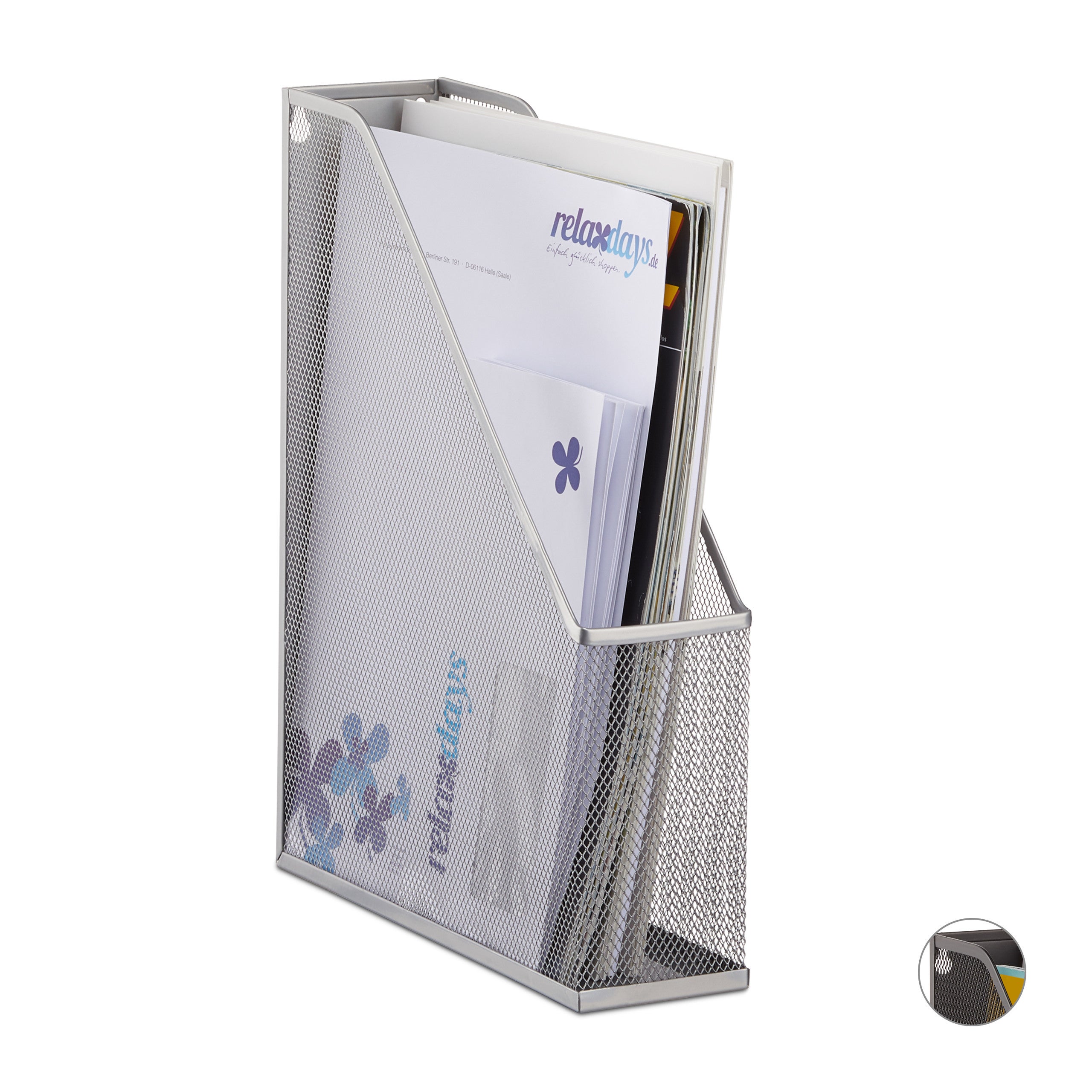 Portariviste Verticale 4 Scomparti In Plastica - Organizzatore Per Documenti A4 Da Scrivania, Ufficio E Casa - Foto 7