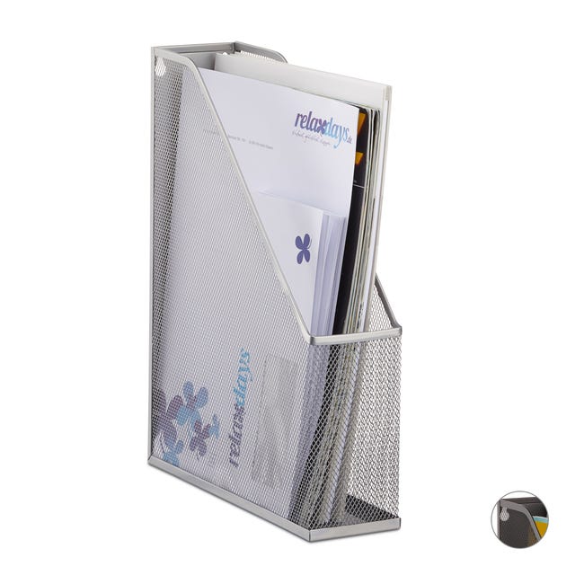 Portariviste Verticale 4 Scomparti In Plastica - Organizzatore Per Documenti A4 Da Scrivania, Ufficio E Casa - Foto 7