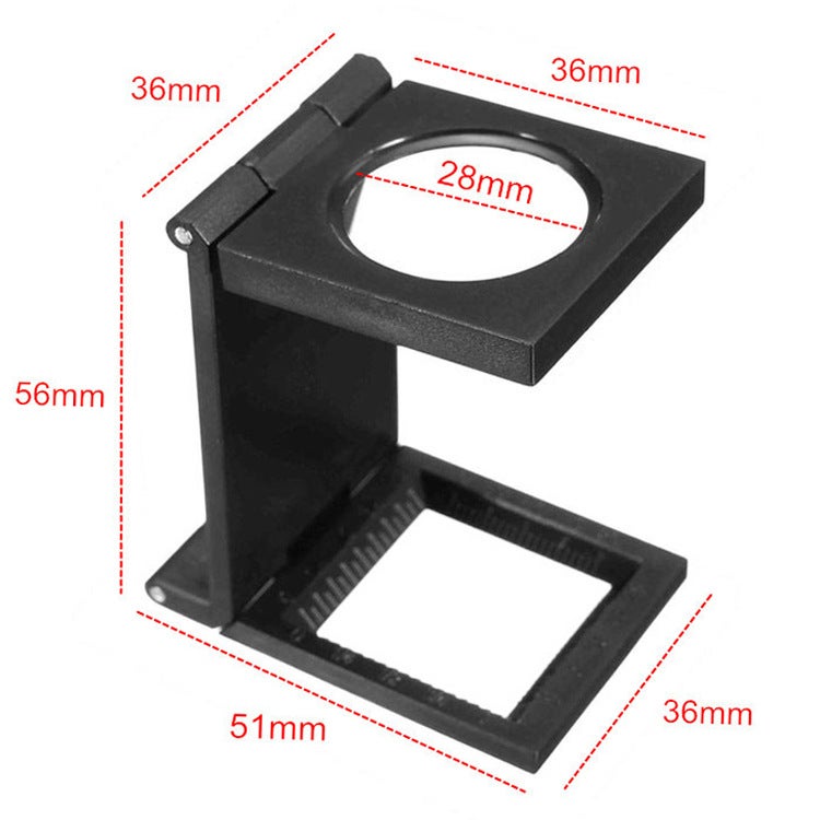 Lente D'ingrandimento LED Fold Stand Tessuto Quadrato Magnifing 10X Lente Orologio Gioielleria Office School Tool - Foto 10