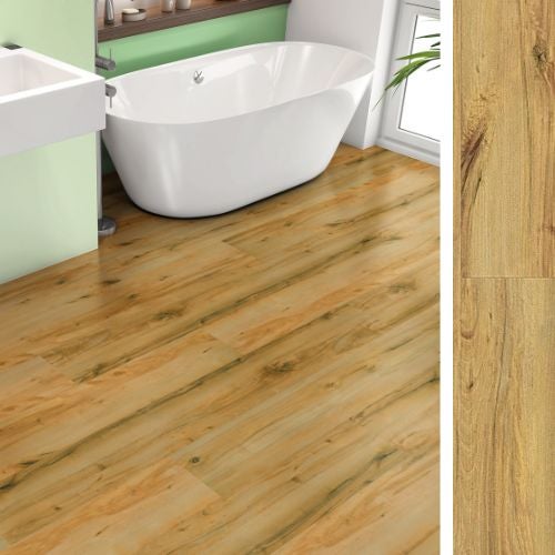 Suelo vinílico spc formato xl con subsuelo incorporado (6.5mm) en clic - 30 cajas (52.35 m²) madera dorada
