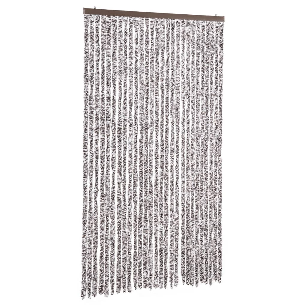 Cortina mosquitera de chenilla marrón y beige 118x220 cm - comfortxl