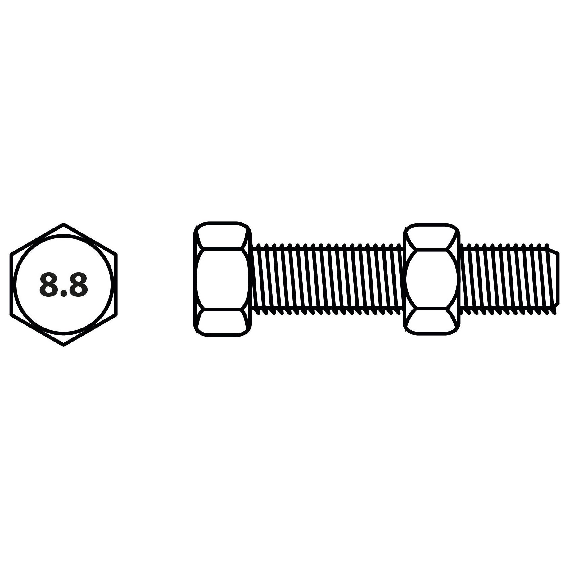 Boulon tete hexagonale Viswood acier zingue 10 60 mm lot de 3 - 2