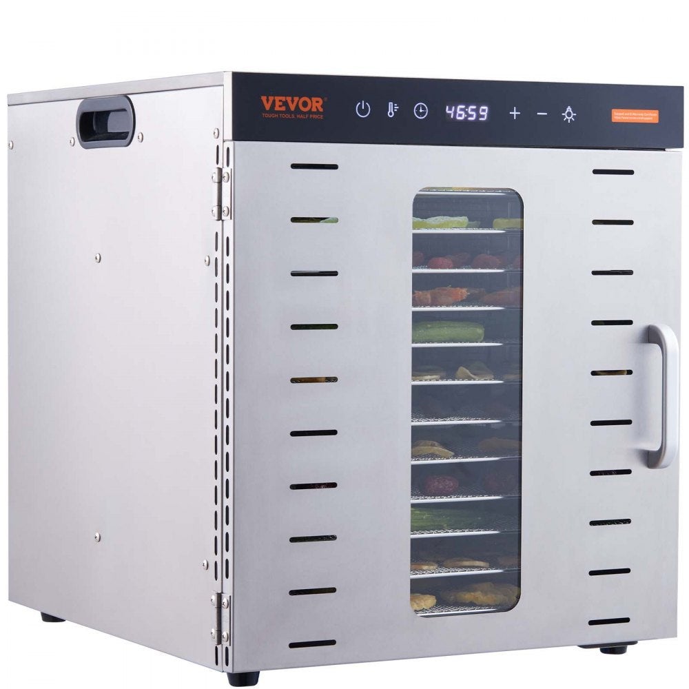 Essenza Deshidratador De Alimentos, 10 Bandejas De Acero Inoxidable, 1000W, Circulación De Aire Caliente A 360°, Para Secar Fruta Y Alimentos En Casa Carne Acero Inoxidable, Leroy Merlin