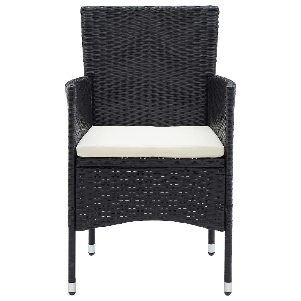 Maison Exclusive - Set Mobili da Pranzo per Giardino 5 pz Nero Polyrattan e Vetro - 7