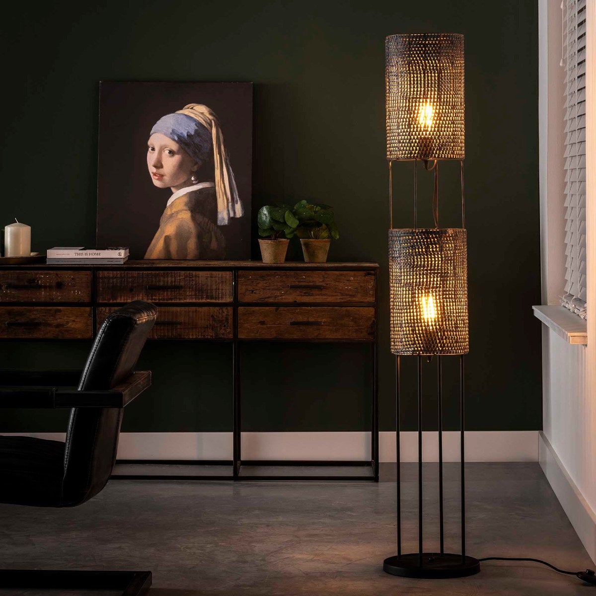 Lampadaire design en métal ajouré MARA | Leroy Merlin