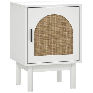 Comodino 1 cassetto e 1 nicchia in MDF e Acciaio Colore Naturale e Nero