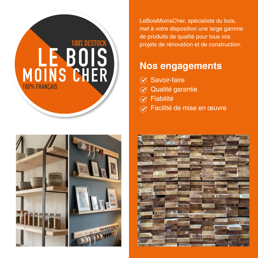 Planche Pin Maritime Massif brut L. 2m x l. 80mm x Ep. 25 mm (Bois sec non traité) - 3