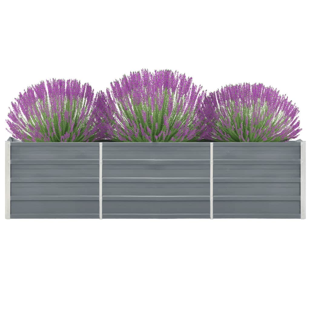vidaXL Jardinière surélevée acier galvanisé 240x40x45 cm gris - 2