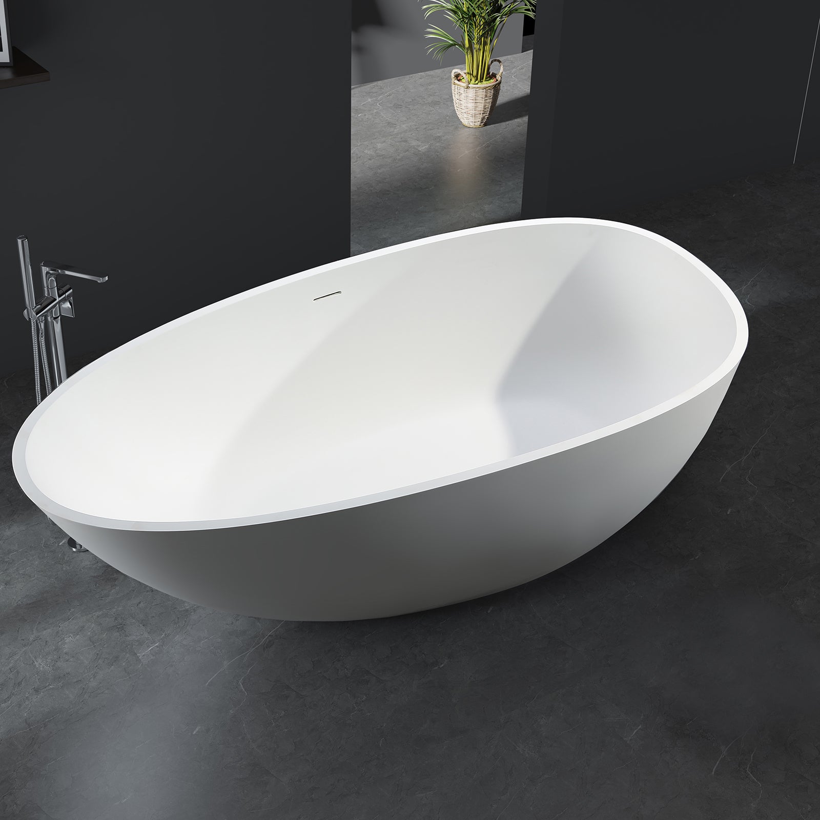 Piédestal en pierre 60 cm - Marbre blanc (Stratifié) - Colonnes