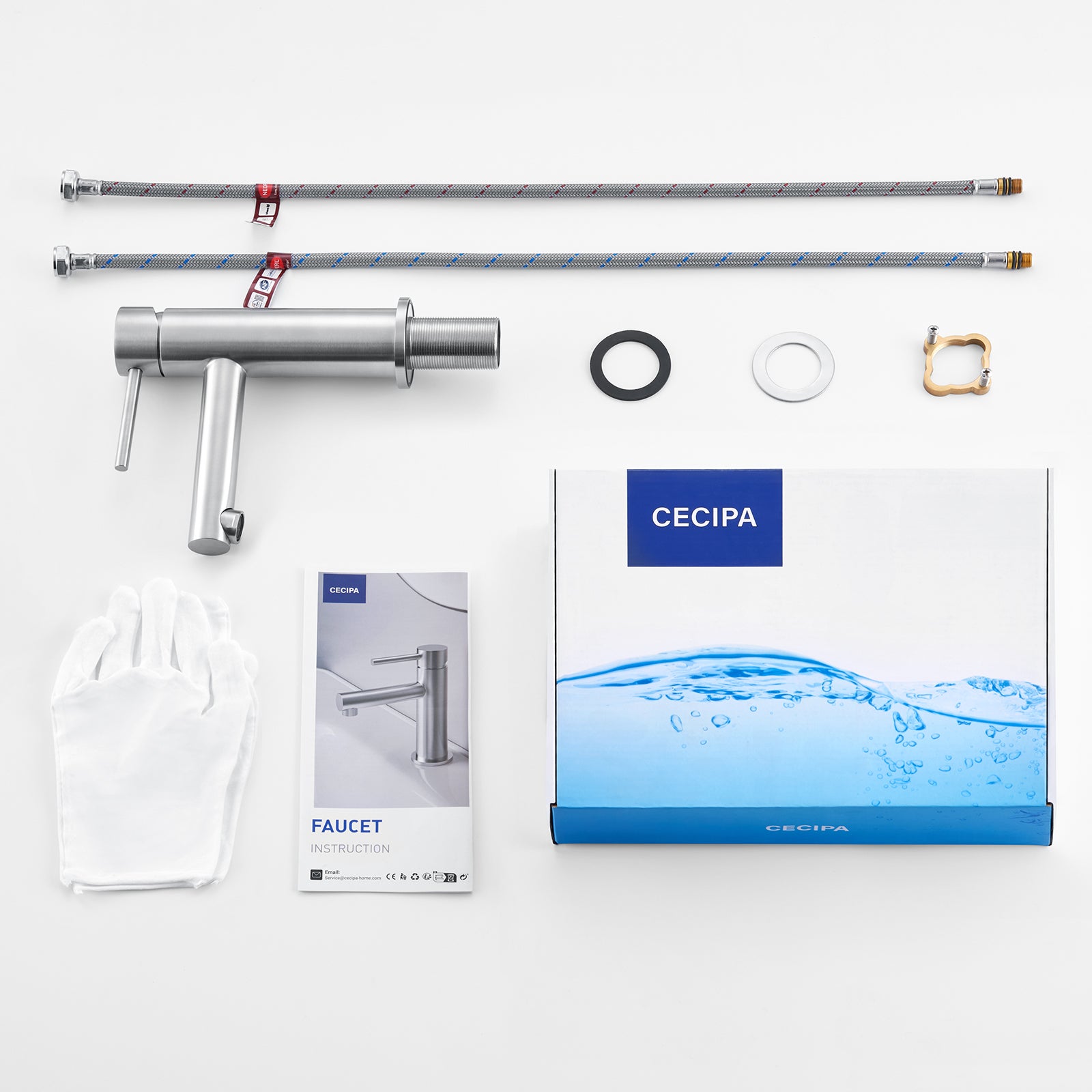 Cecipa max Mitigeur de Lavabo Brossé M Mitigeur pour Lavabo de Salle de Bain Robinet de Lavabo pour Salle de Bain Eau Froide et Chaude - 9