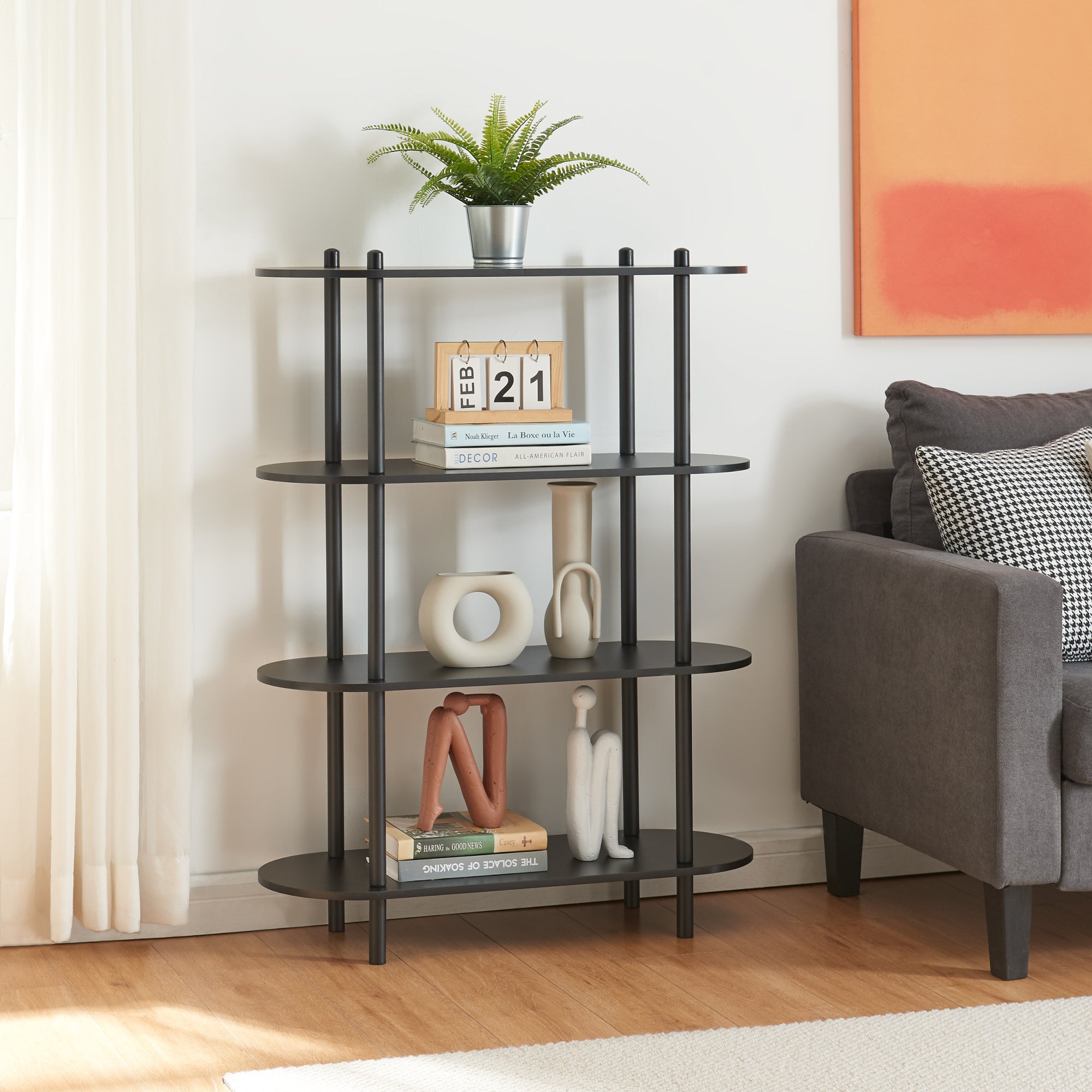 Annlera Étagère à Livres 40 X 30 X 86 Cm à 3 étagères, Sur Pied