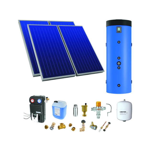 Astrea Pack E - SSC toiture plate 4 capteurs solaires, ballon combiné 400L production ECS instantanée, kit accessoires - THERMADOR - PSOLCHECSPBM44TP