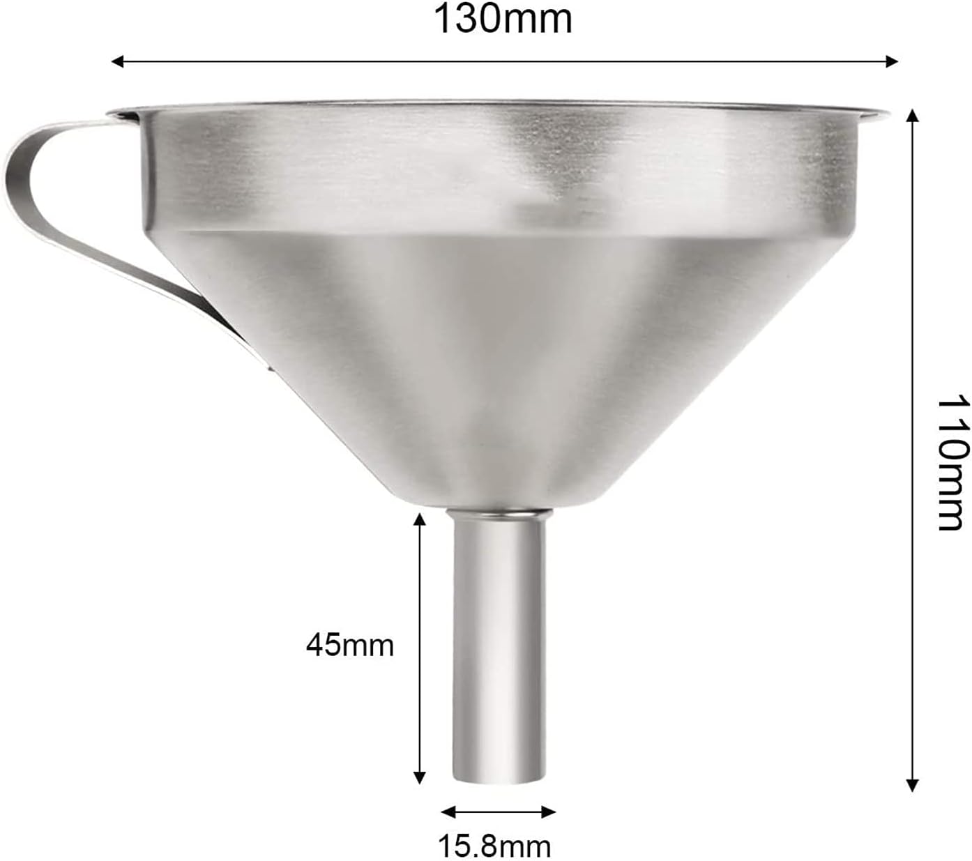 Entonnoirs en Acier Inoxydable 5 Pouces / 13 cm Entonnoir Cuisine avec Anse Filtre et Filtre 200 Mesh Pour Le Transfert des Ingrédients Liquides Jam - 2