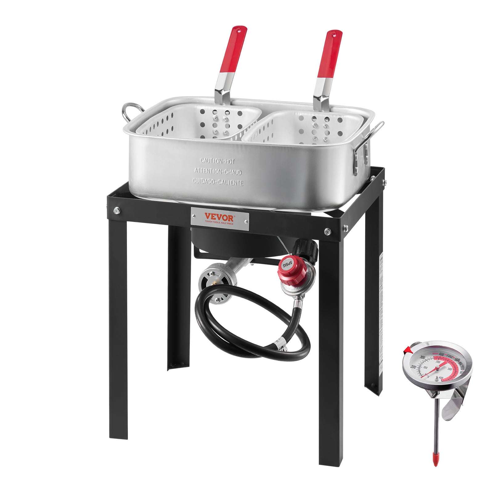 Frytkownica do ryb Frytownice na propan Zewnętrzna aluminiowa 2 kosze 13,27 l VEVOR
