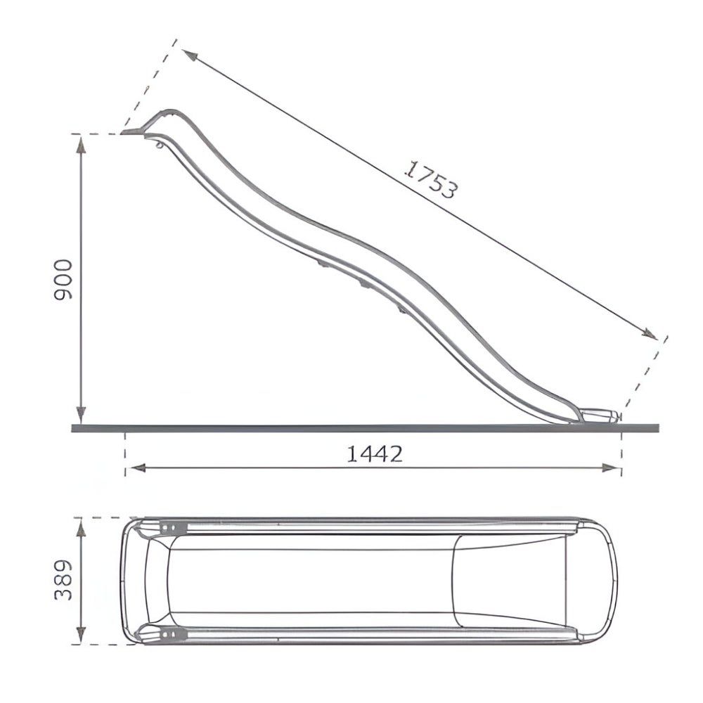 Glissière de toboggan avec vague en PEHD Tweeb 175cm anthracite Kbt - 3