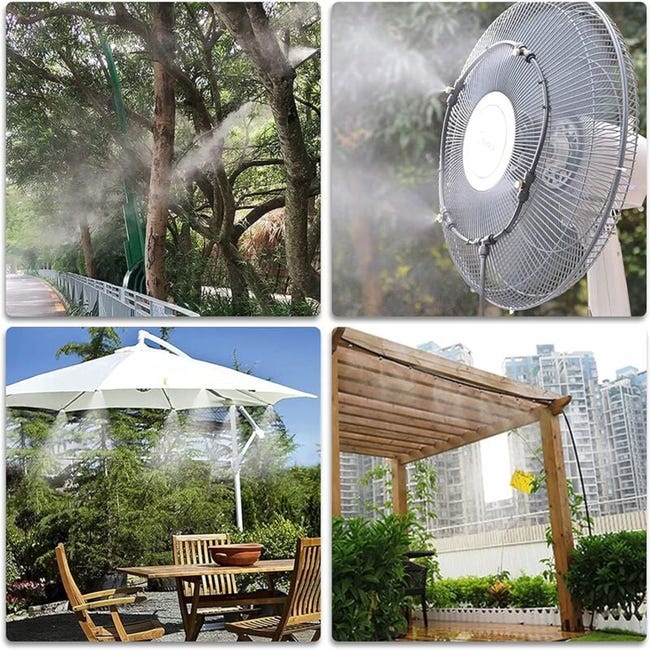 Brumisateur de Terrasse, 20M 20Buse Système de Brumisation Brumisateur Jardin Refroidissement avec Tuyau Durable et Buses Amovibles - 2