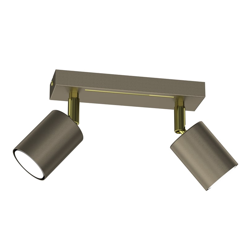 Reflektor sufitowy spot natynkowy Striper listwa tytanowy złoto-złoty połysk 2xGU10x8W wym: 14,5 x 20 x 5,5 cm metal Luminex