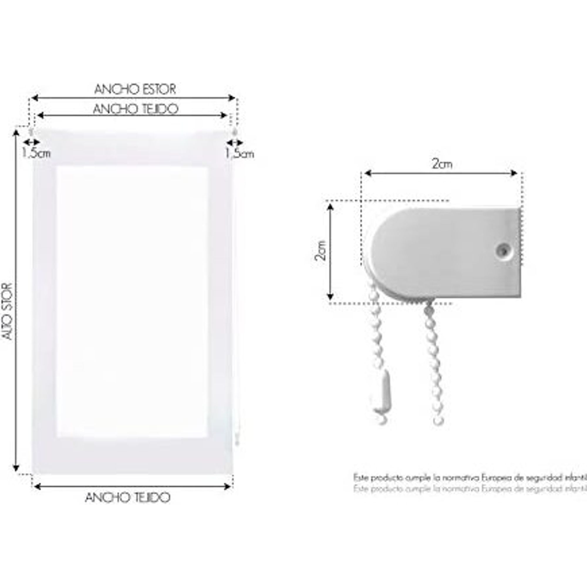 ECOMMERC3 | Tenda a Rullo in Tessuto Misura 110x180 - Tenda a Rullo Facile Installazione a Parete o Soffitto - 2