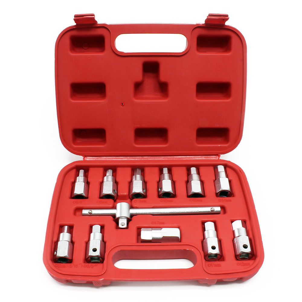 Coffret de douille de vidange 12 pièces Kit de clés Outil pour Huile de voiture et d’automobile - 2