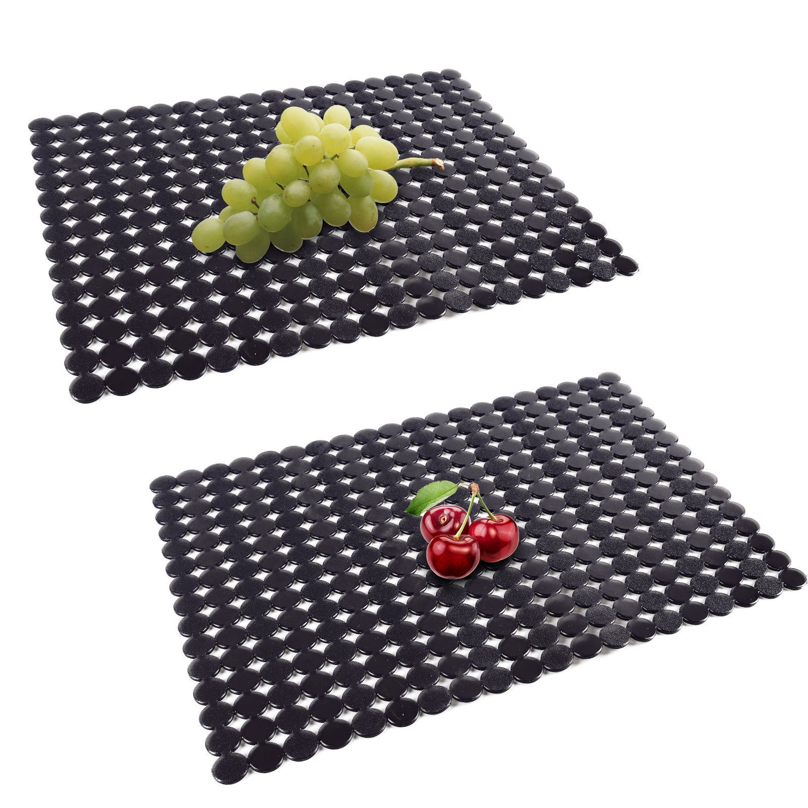 Lot 2 Tapis Évier Cuisine PVC – 30 X 40 Cm Découpable – Protège Évier & Plan De Travail – Noir Antidérapant