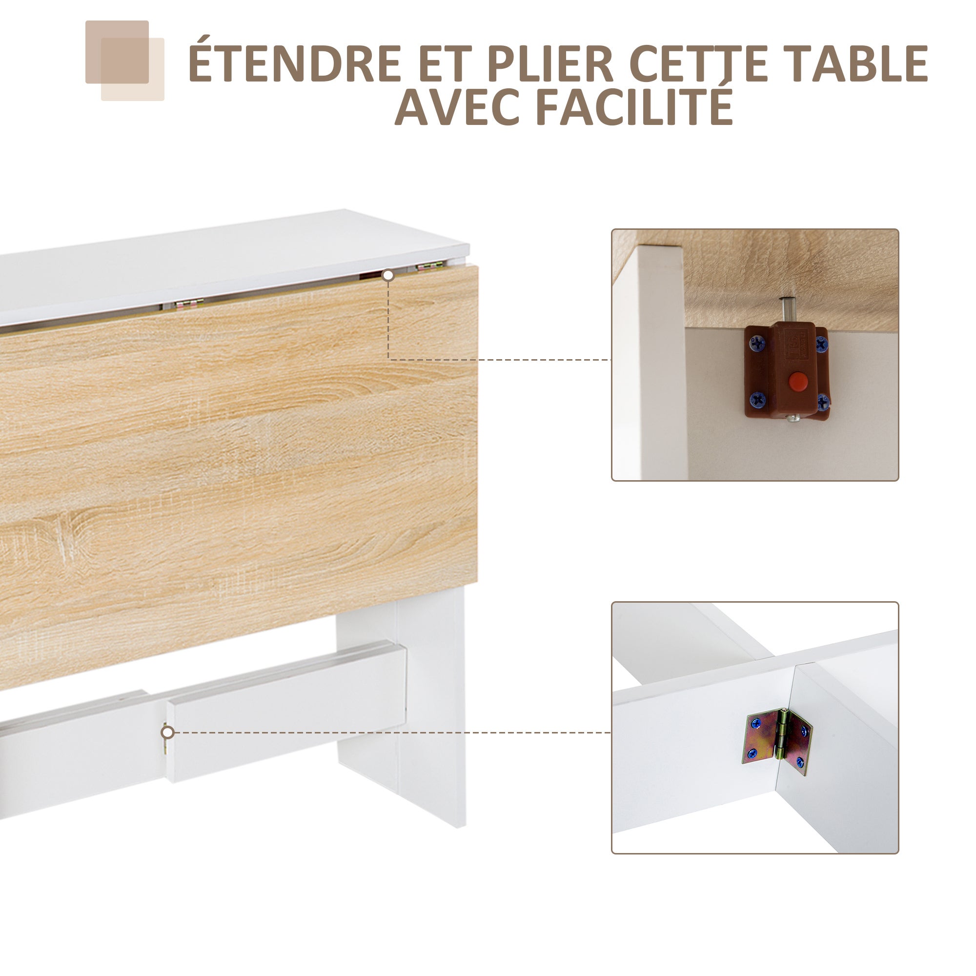 table de cuisine Bois HOMCOM - 4