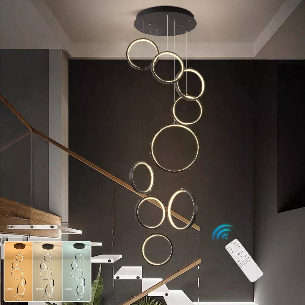 Plafonnier design led avec anneaux suspendus xina Plafonnier design led avec anneaux suspendus xina