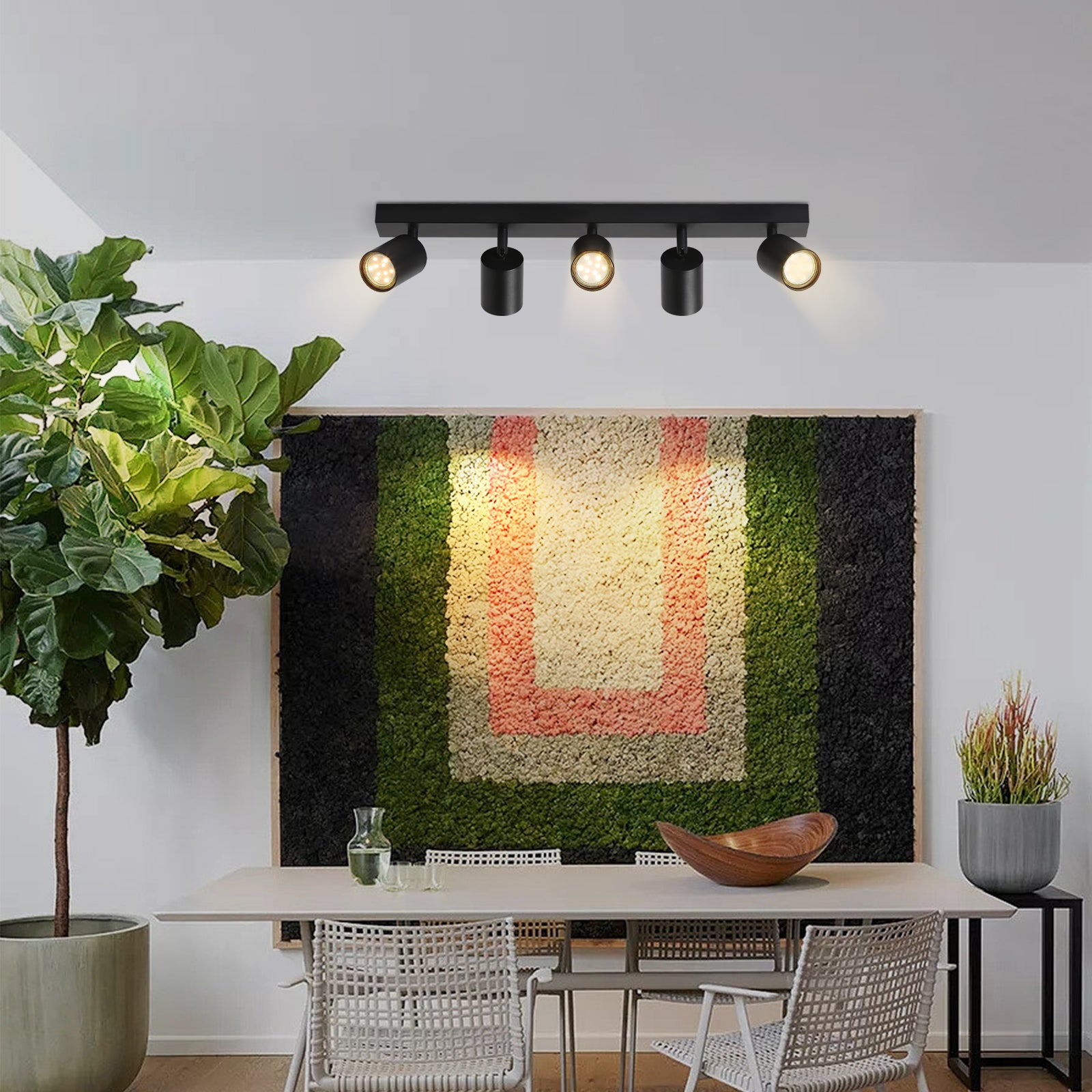 NETTLIFE Czarne Reflektoroway sufitowe LED GU10, regulowane w zakresie 350°, nowoczesne do przedpokoju, salonu, sypialni, bez żarówki - 2