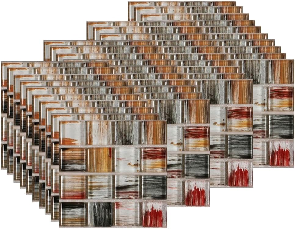 40 naklejek na płytki ścienne, 10x10 cm, wodoodporne i samoprzylepne, do dekoracji wnętrz (zestaw 5 sztuk)