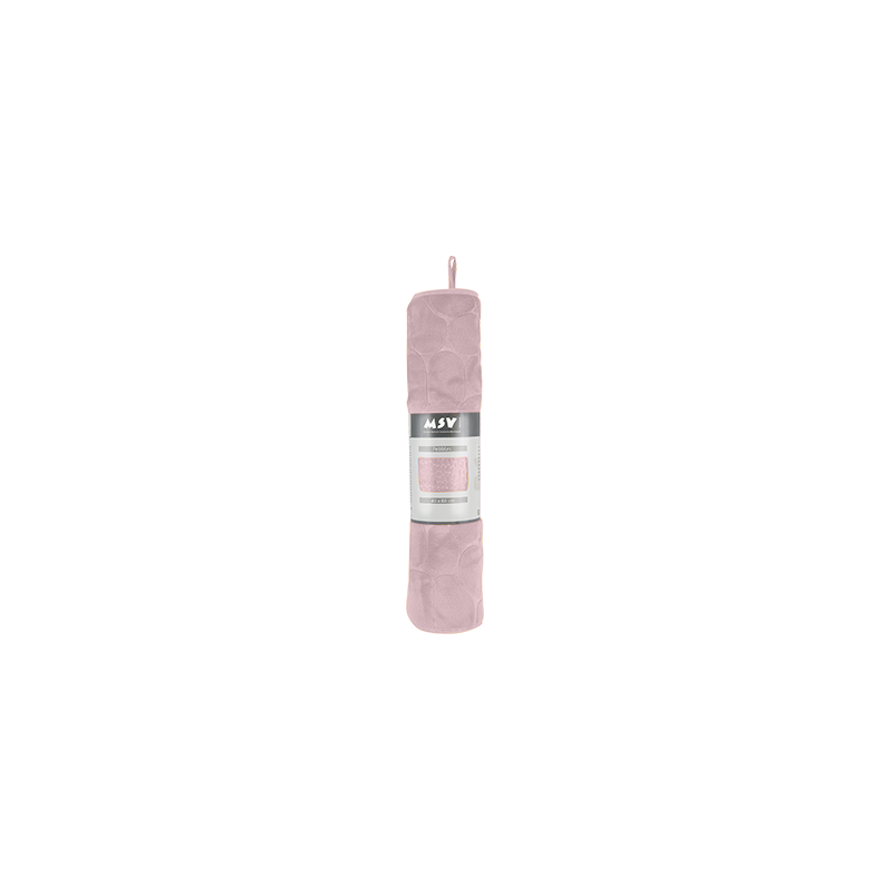 MSV Tapis de bain Microfibre PEBBLE 50x80cm Rose Pastel - 2