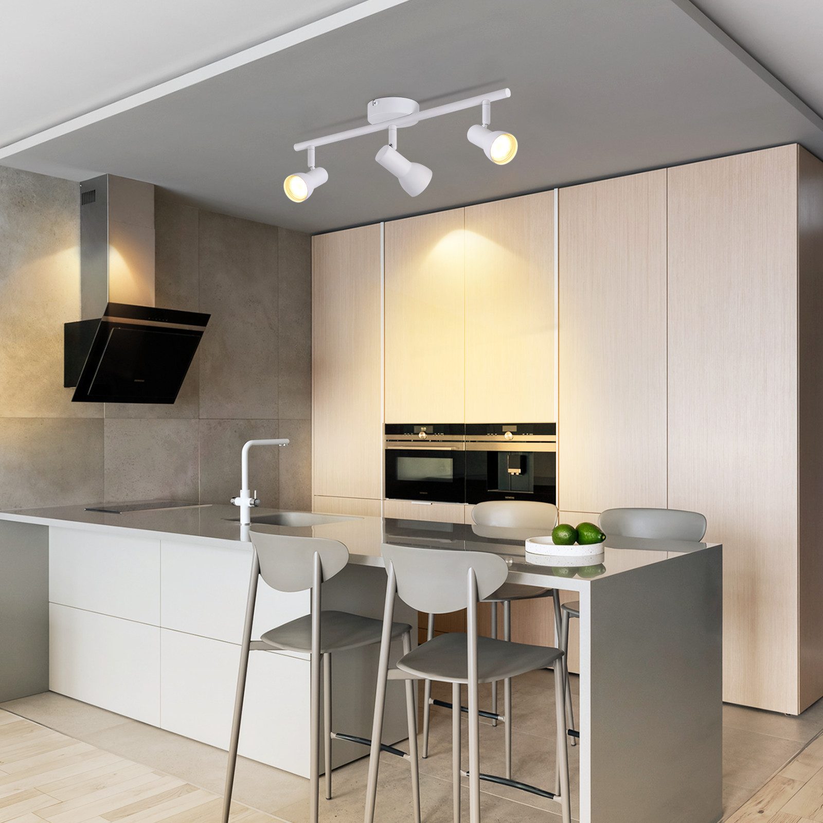Spot de plafond NETTLIFE 3 flammes GU10, lampe de plafond rotative à 350° pour salon cuisine - 8