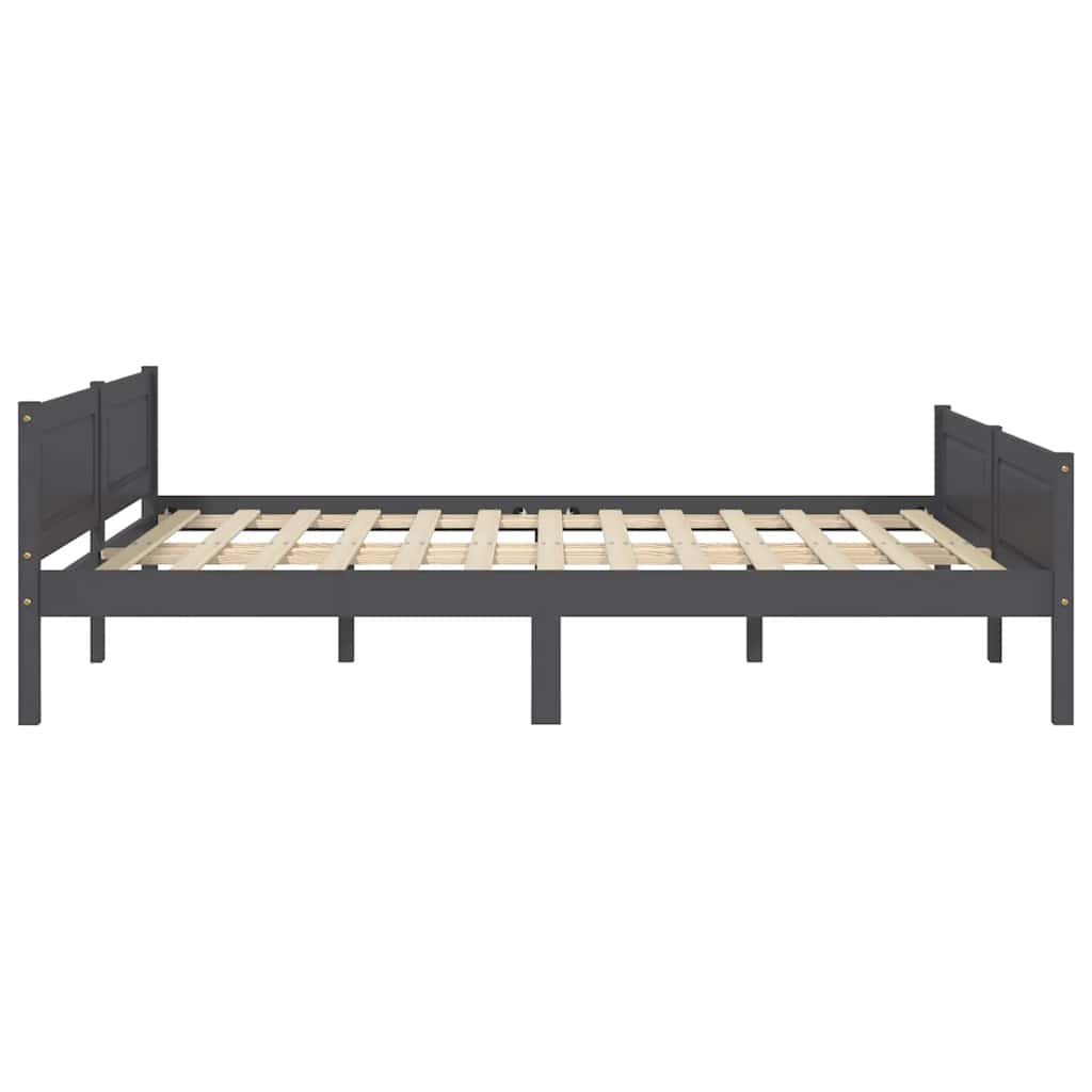 Cadre de lit sans matelas en bois massif de pin gris 160 x 200 cm - 4