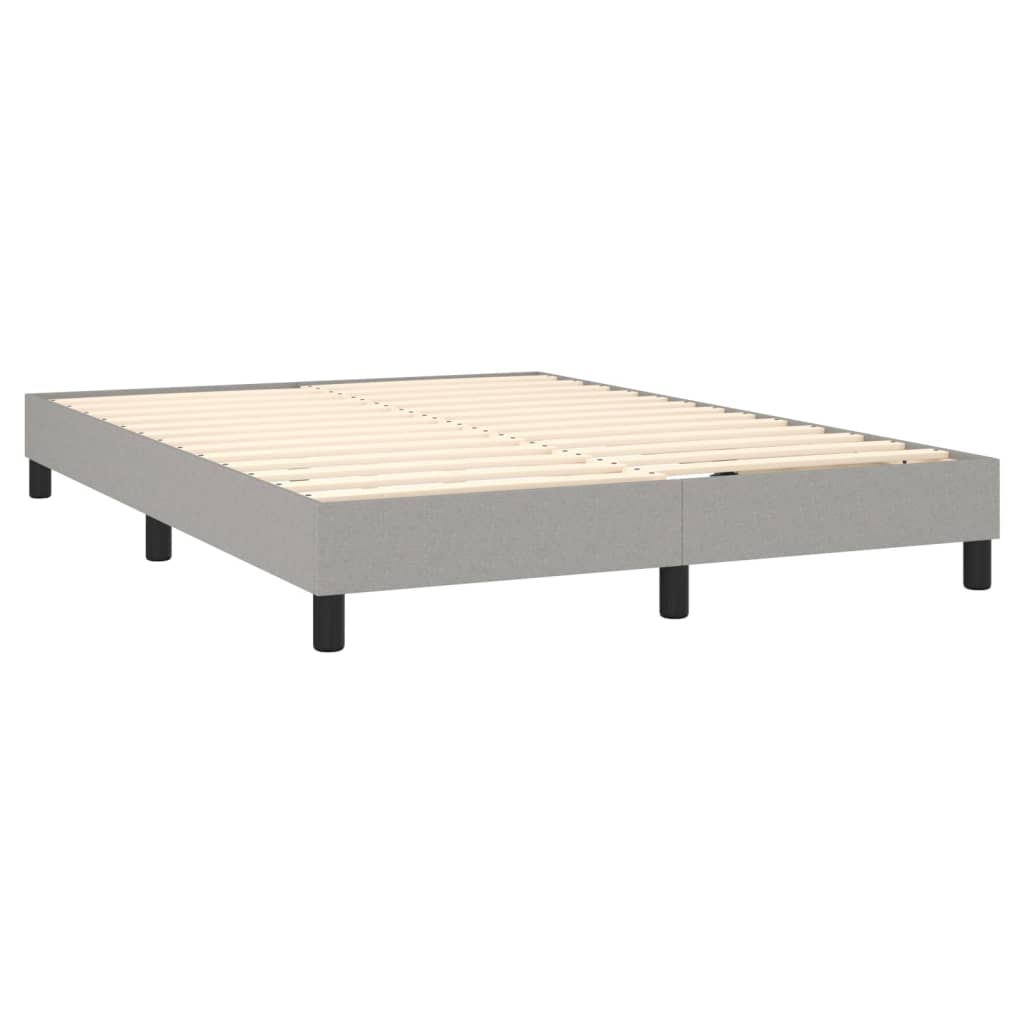 Sommier à lattes avec matelas, en tissu gris clair, pour la chambre, 140 × 200 cm - 4