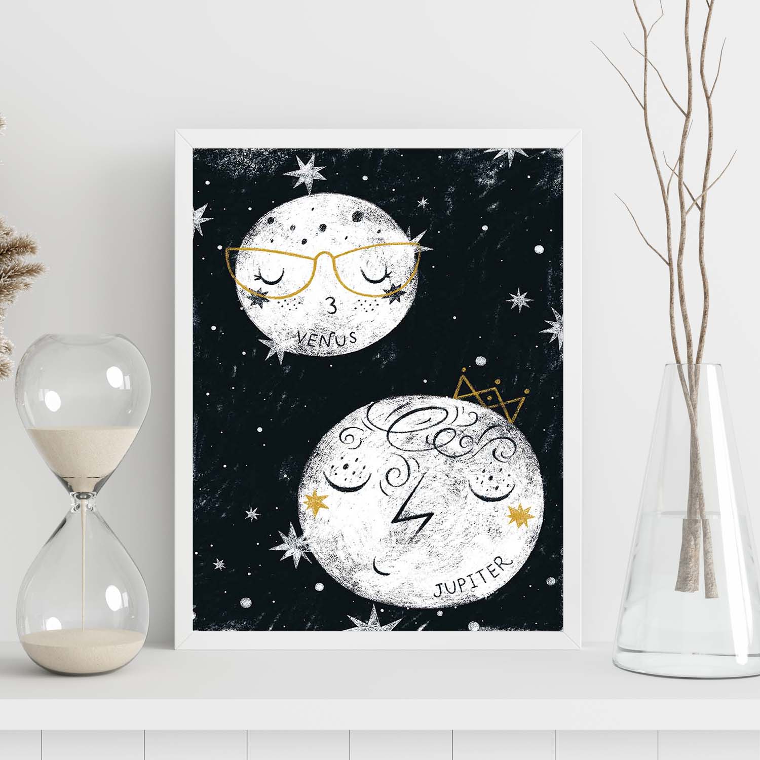 Poster Donari "Life Is Beautiful" A4 - Stampe Minimaliste In Bianco E Nero Per Arredo Casa